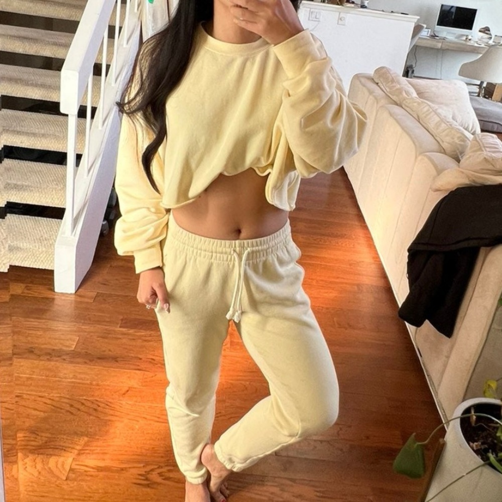 LIKE NEW TNA AIRY AF CROPPED SWEATSHIRT & JOGGERS